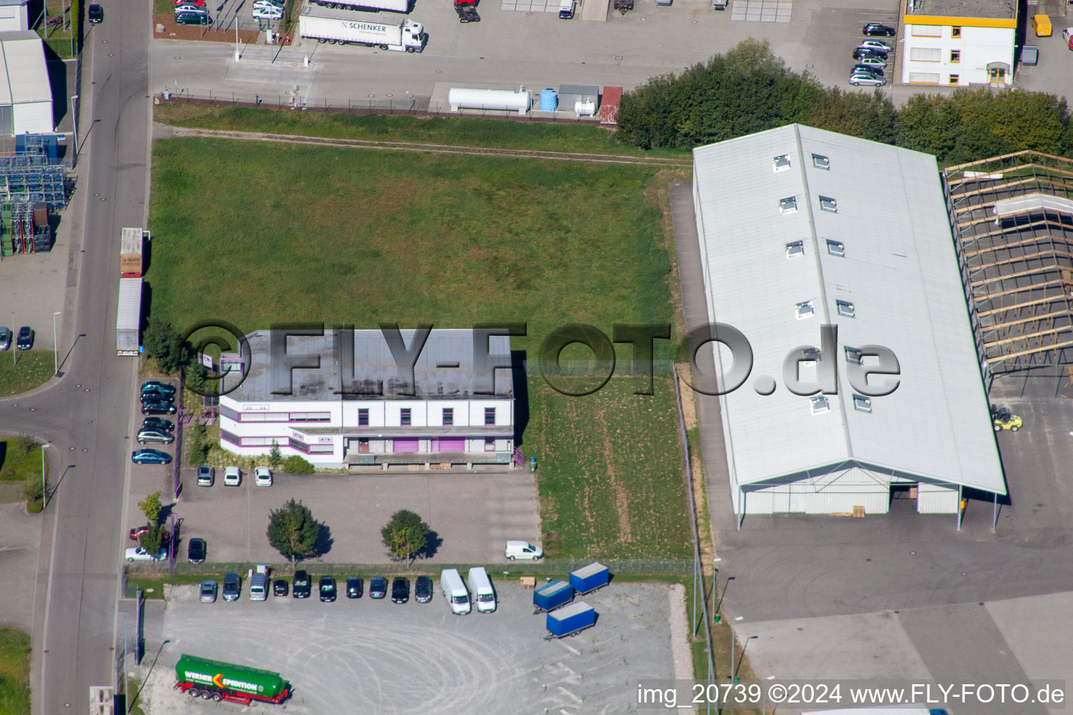 Industrial area in Appenweier in the state Baden-Wuerttemberg, Germany out of the air