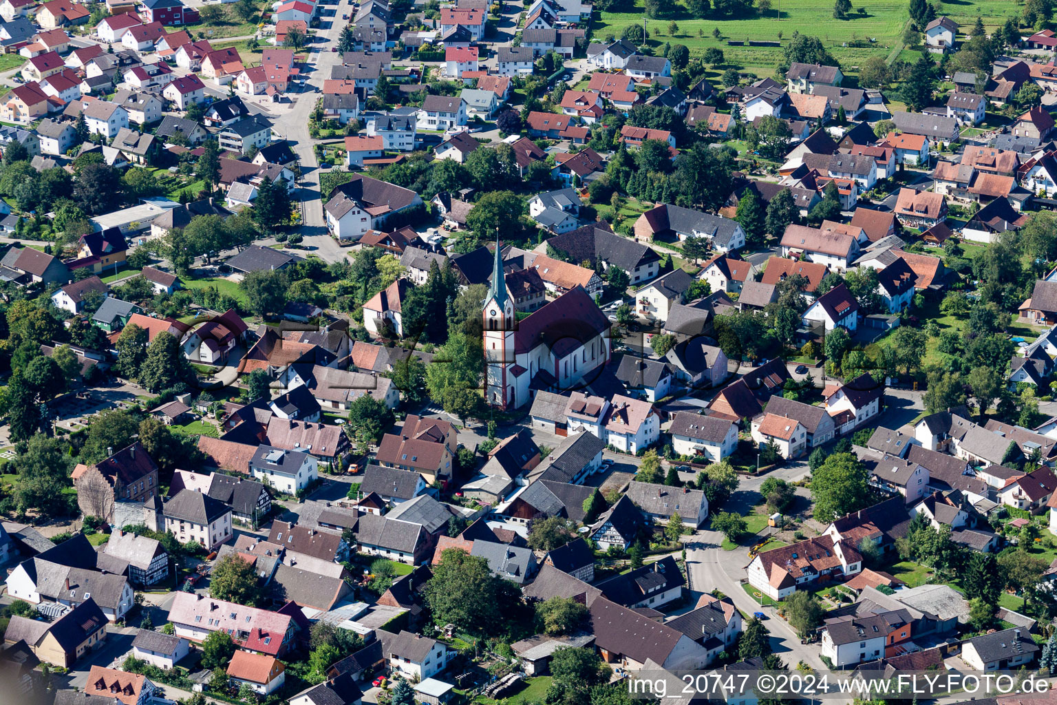 Church building in the village of in Windschlaeg in the state Baden-Wurttemberg, Germany