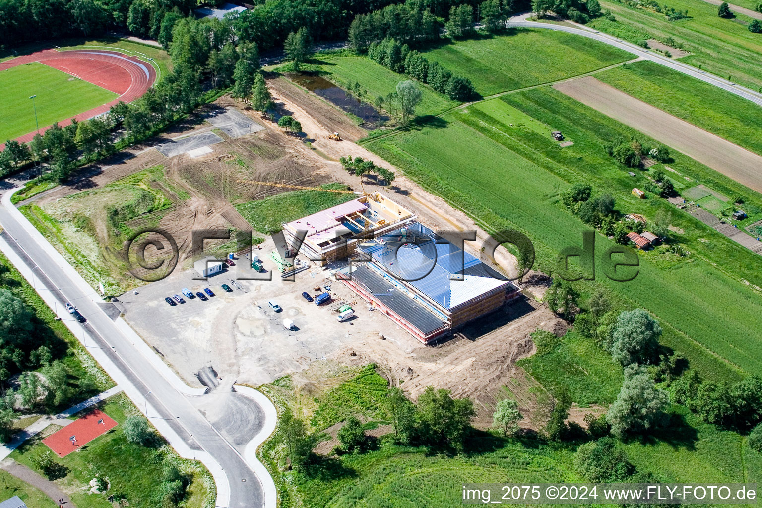 Aerial photograpy of Multipurpose hall in Kandel in the state Rhineland-Palatinate, Germany