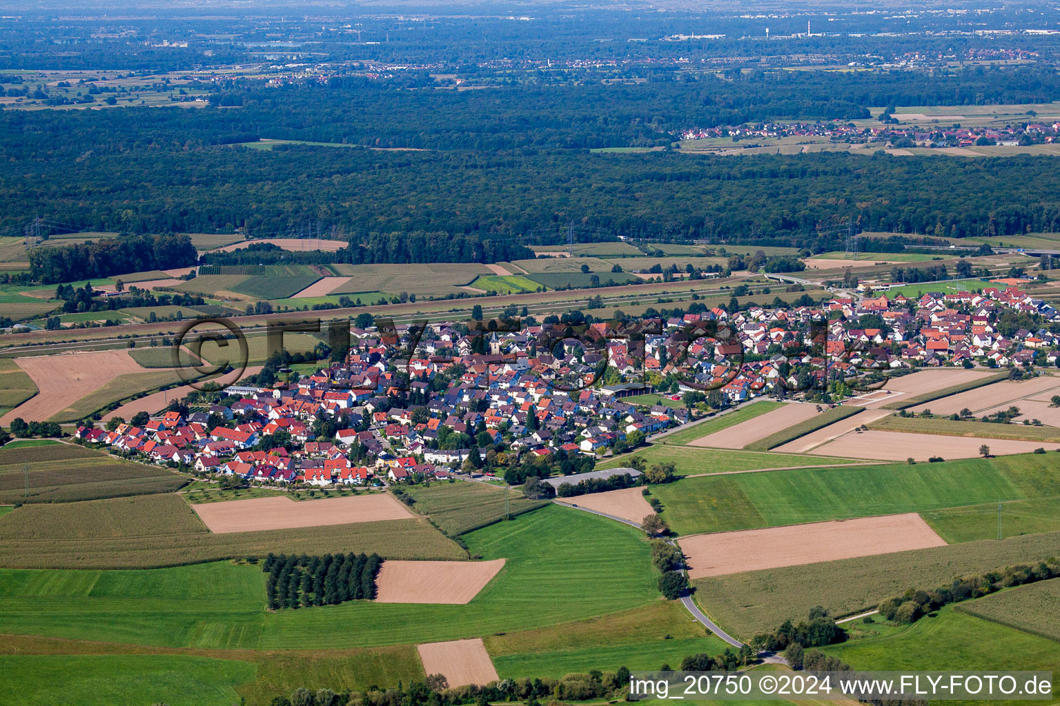 District Griesheim in Offenburg in the state Baden-Wuerttemberg, Germany from above