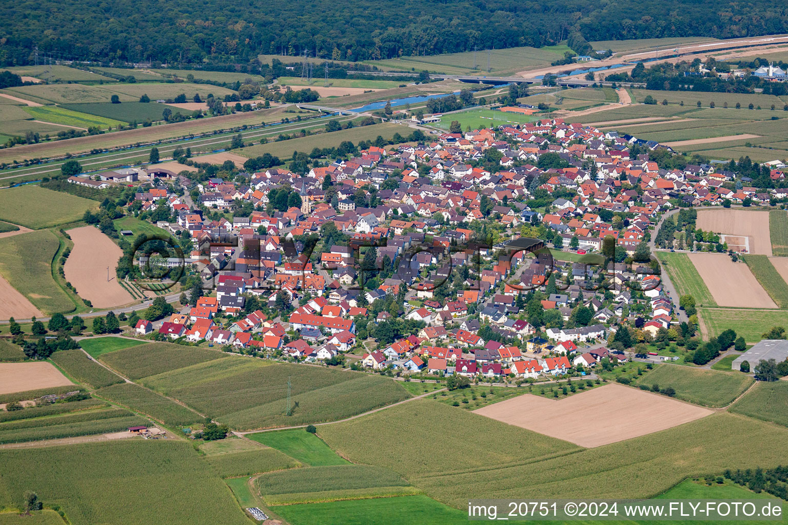 Village view in the district Griesheim in Offenburg in the state Baden-Wuerttemberg, Germany