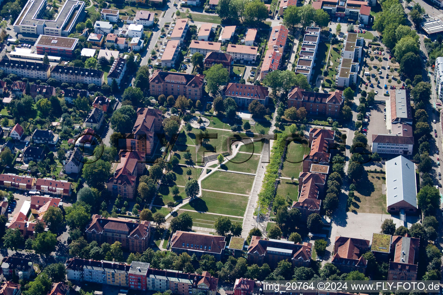 Park of Platz der Verfassungsfreunde in Offenburg in the state Baden-Wurttemberg