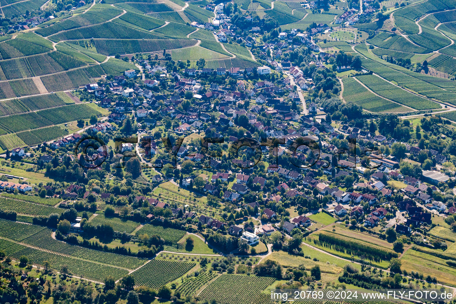 District Fessenbach in Offenburg in the state Baden-Wuerttemberg, Germany from above