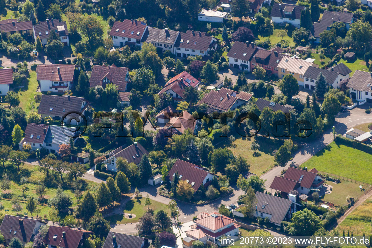 Aerial view of In the Ries in the district Fessenbach in Offenburg in the state Baden-Wuerttemberg, Germany