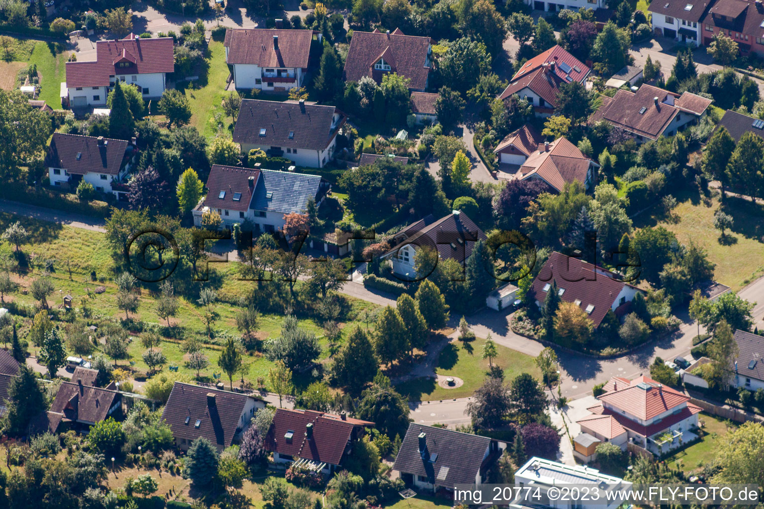 Aerial photograpy of In the Ries in the district Fessenbach in Offenburg in the state Baden-Wuerttemberg, Germany