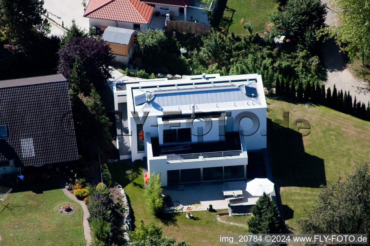 District Fessenbach in Offenburg in the state Baden-Wuerttemberg, Germany from the plane