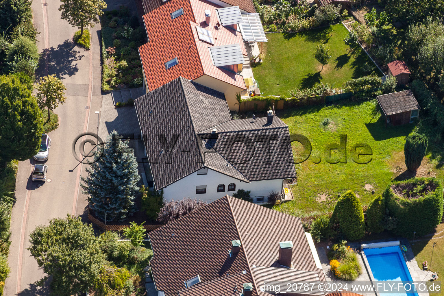 Bird's eye view of District Fessenbach in Offenburg in the state Baden-Wuerttemberg, Germany