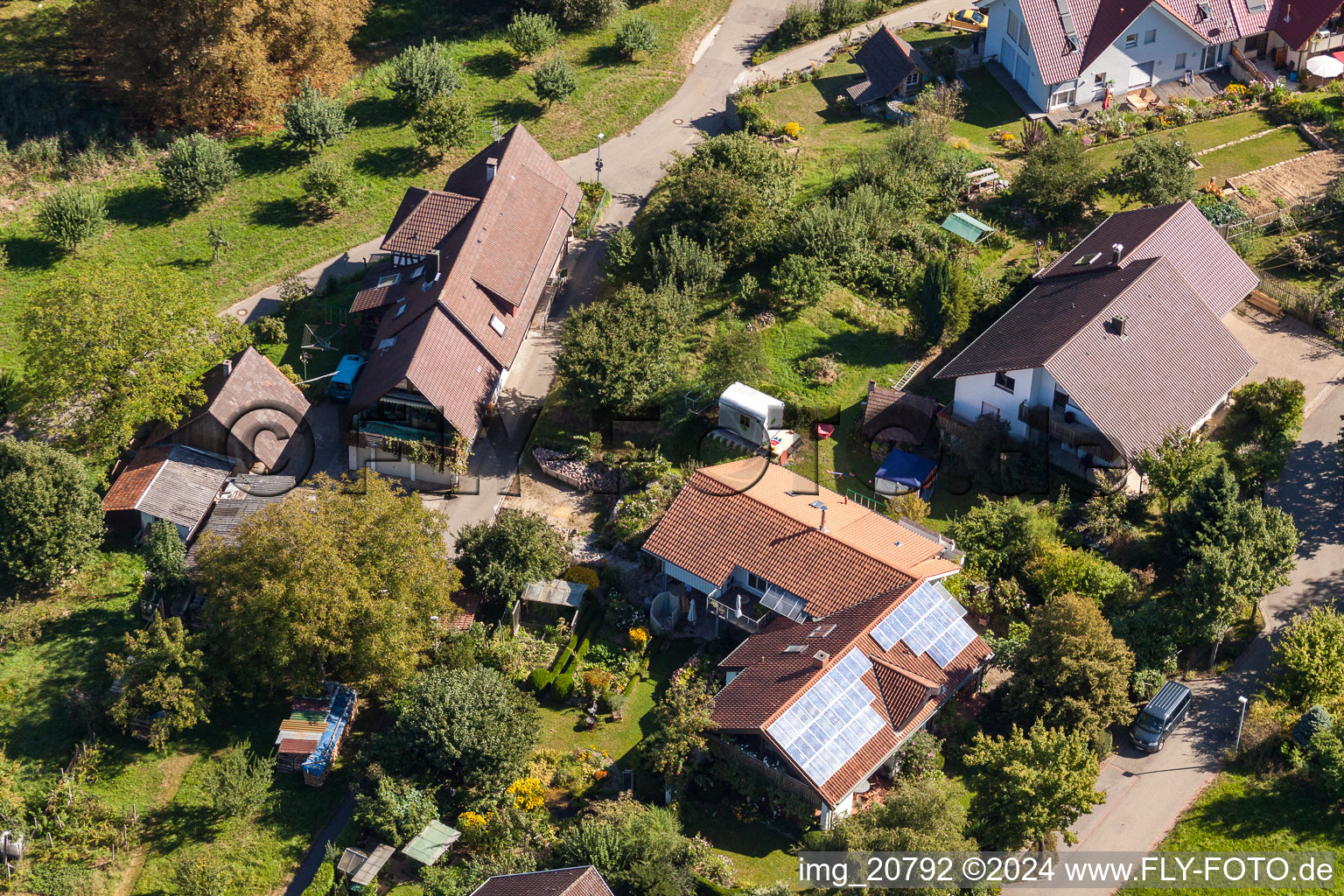 District Fessenbach in Offenburg in the state Baden-Wuerttemberg, Germany viewn from the air