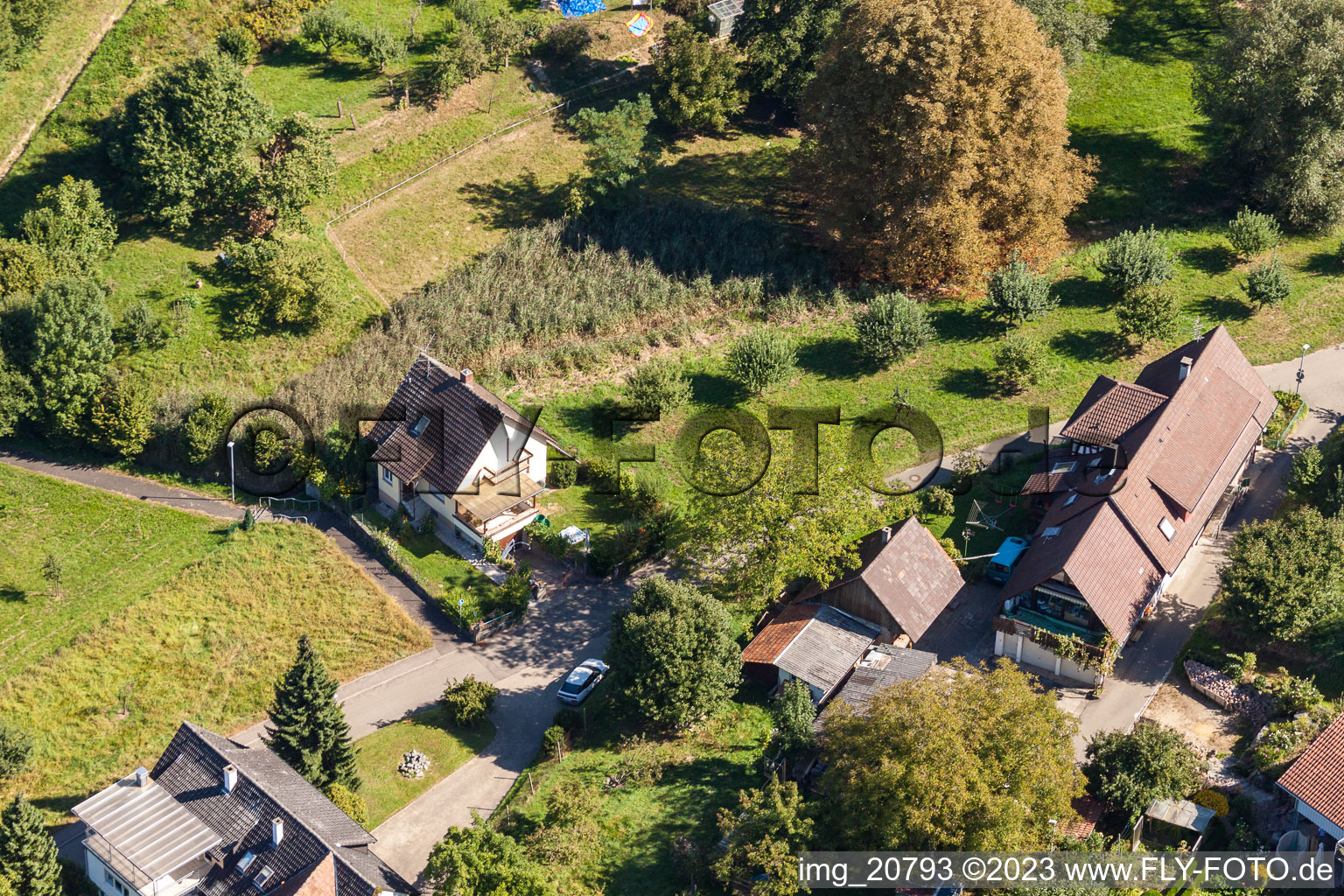 Drone recording of District Fessenbach in Offenburg in the state Baden-Wuerttemberg, Germany