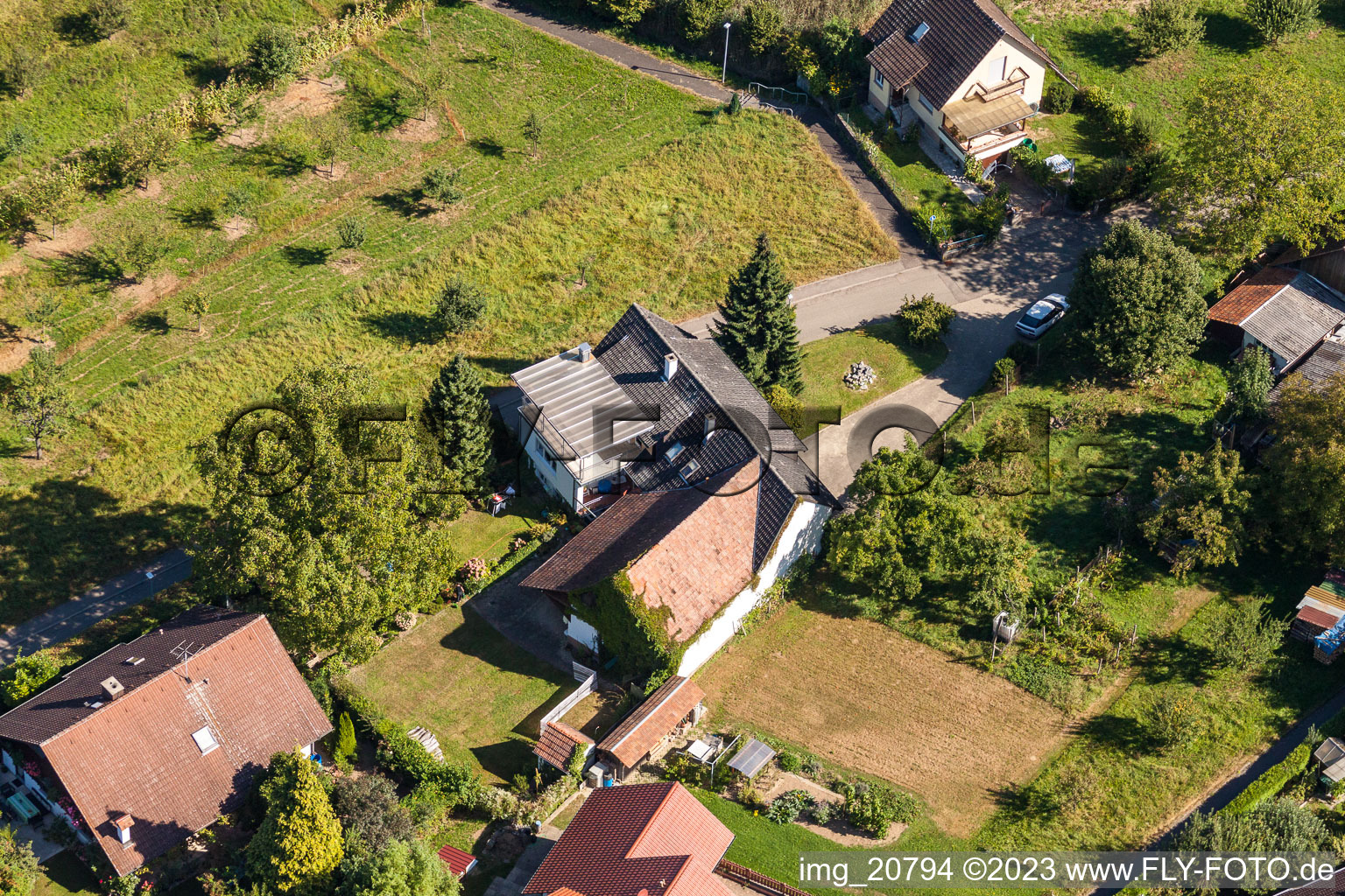 Drone image of District Fessenbach in Offenburg in the state Baden-Wuerttemberg, Germany