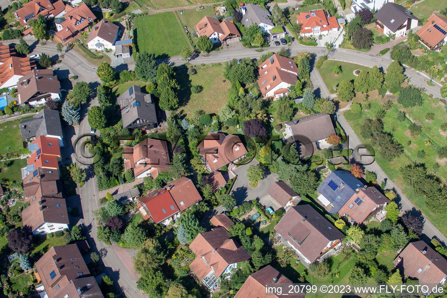 District Fessenbach in Offenburg in the state Baden-Wuerttemberg, Germany seen from a drone