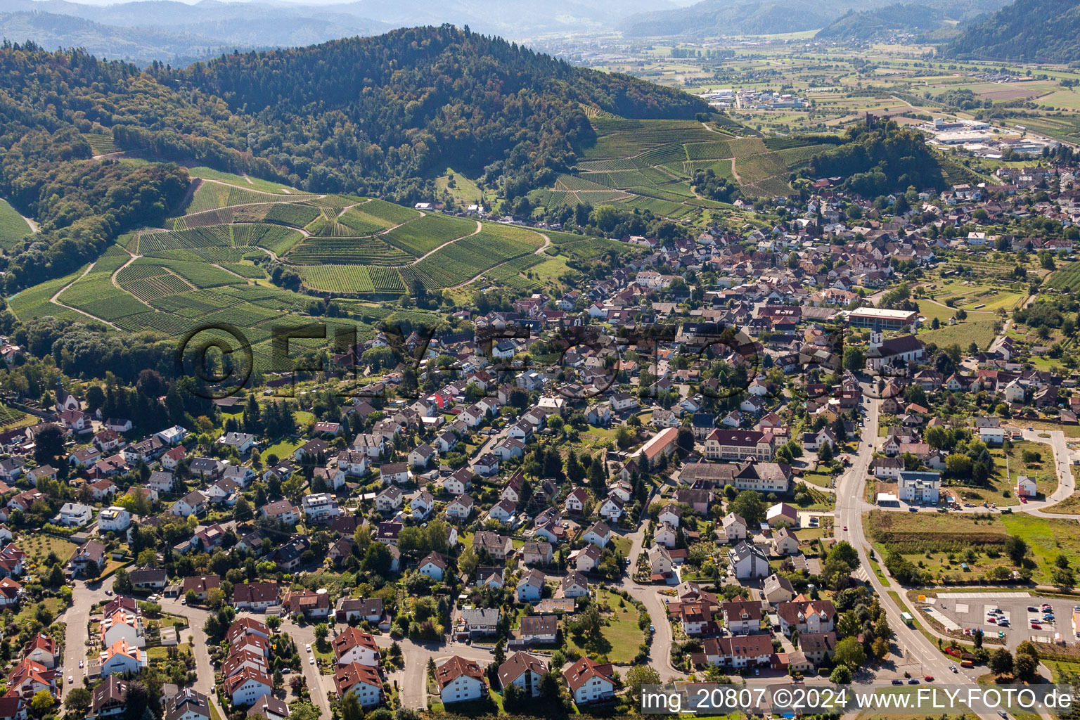 Oblique view of Ortenberg in the state Baden-Wuerttemberg, Germany