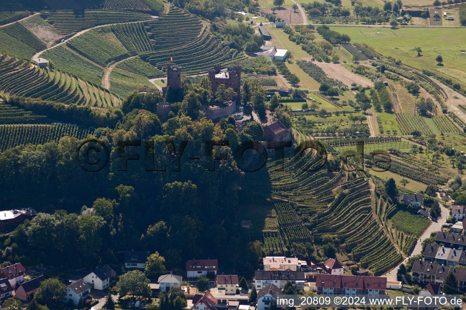 Ortenberg in the state Baden-Wuerttemberg, Germany out of the air