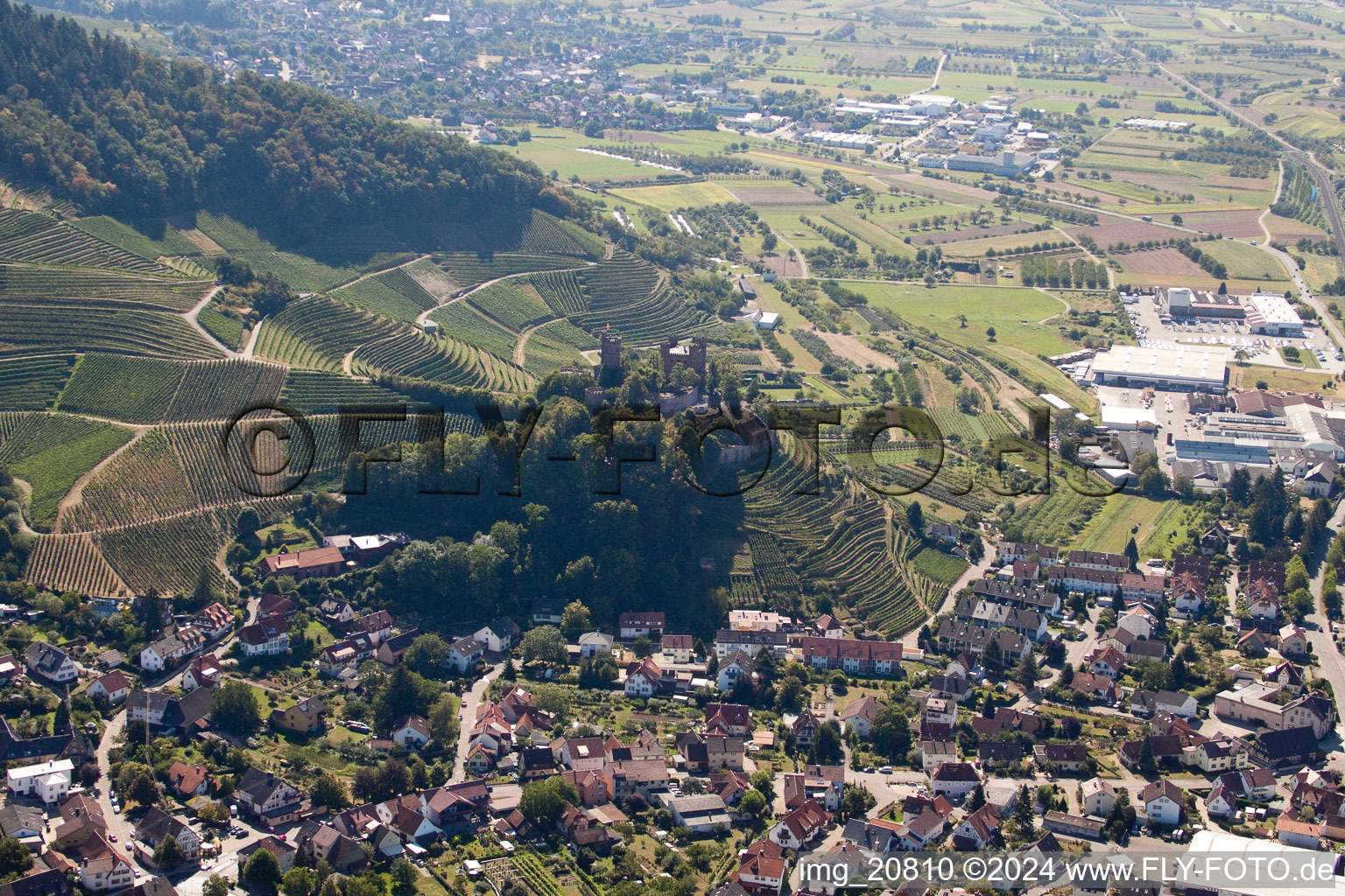 Ortenberg in the state Baden-Wuerttemberg, Germany seen from above