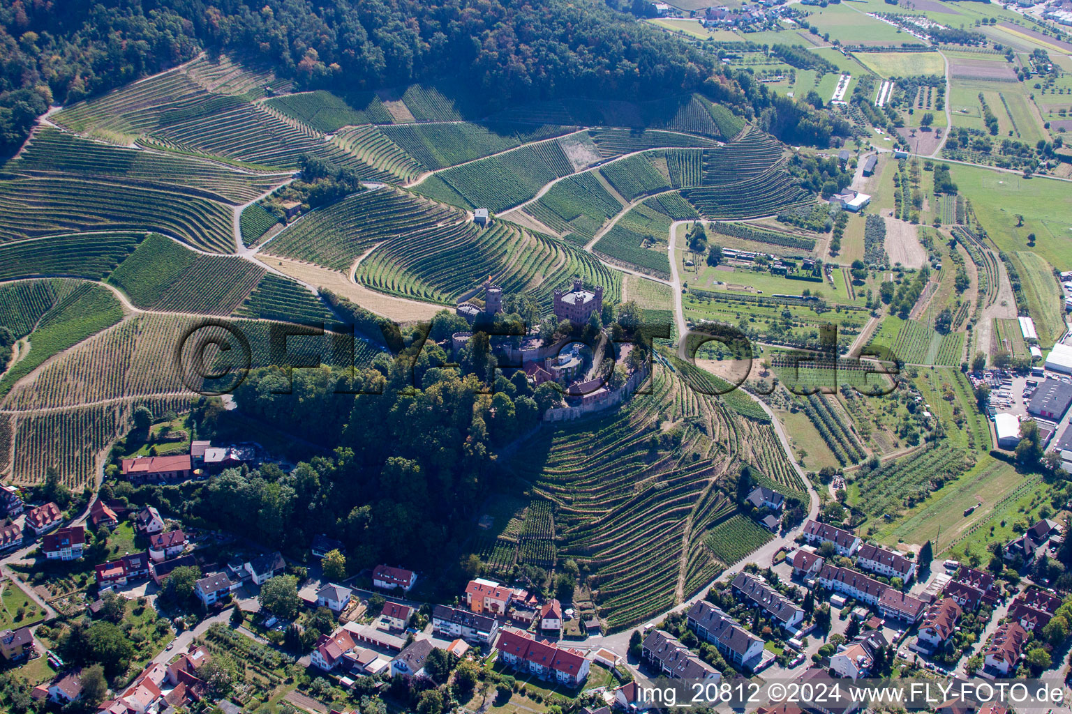 Ortenberg in the state Baden-Wuerttemberg, Germany from the plane