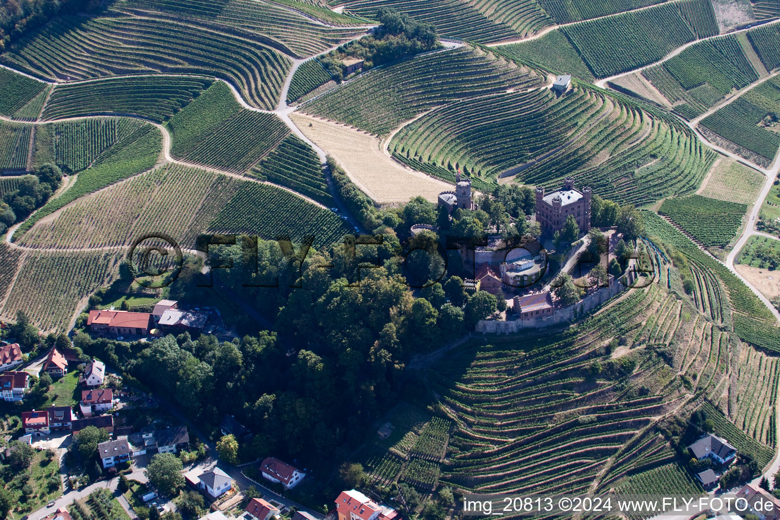 Bird's eye view of Ortenberg in the state Baden-Wuerttemberg, Germany