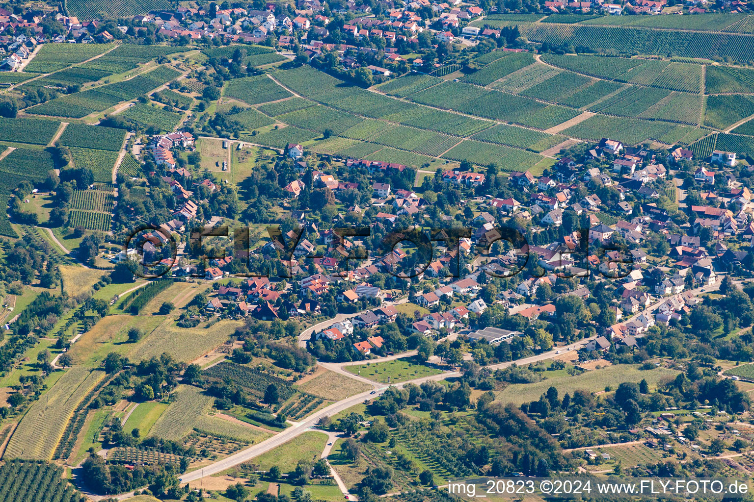 Aerial view of District Fessenbach in Offenburg in the state Baden-Wuerttemberg, Germany