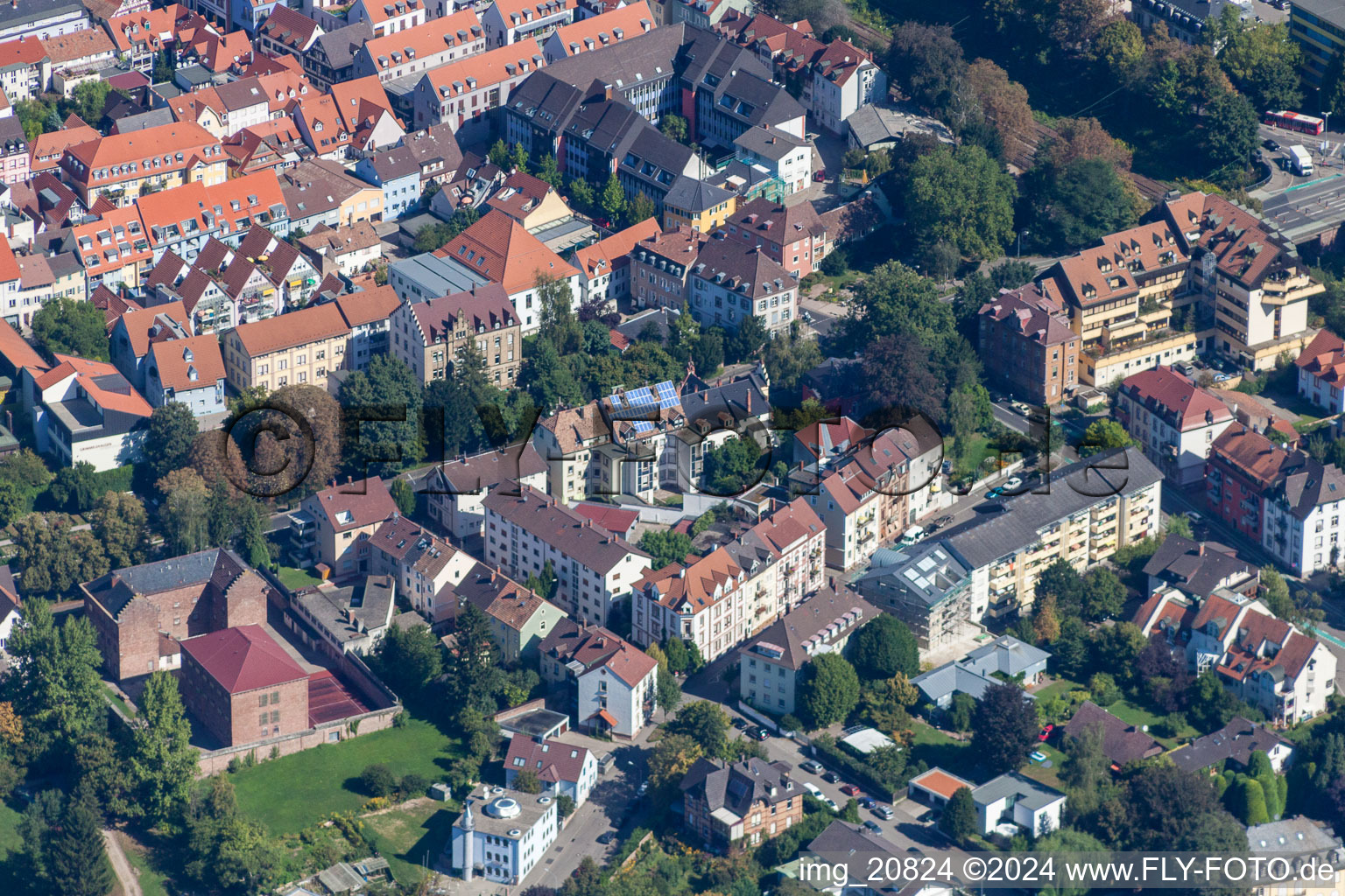 Aerial photograpy of From the southeast in Offenburg in the state Baden-Wuerttemberg, Germany