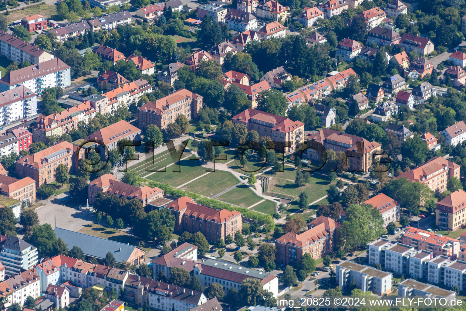 Oblique view of From the southeast in Offenburg in the state Baden-Wuerttemberg, Germany