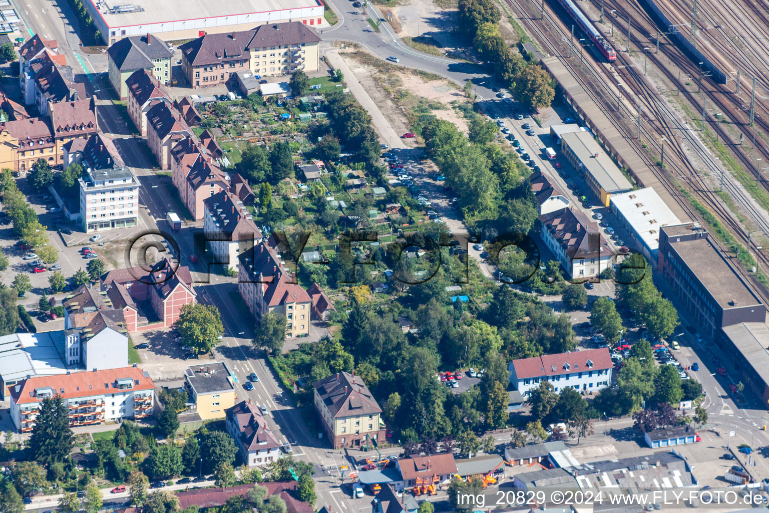 Railroad station in Offenburg in the state Baden-Wuerttemberg, Germany