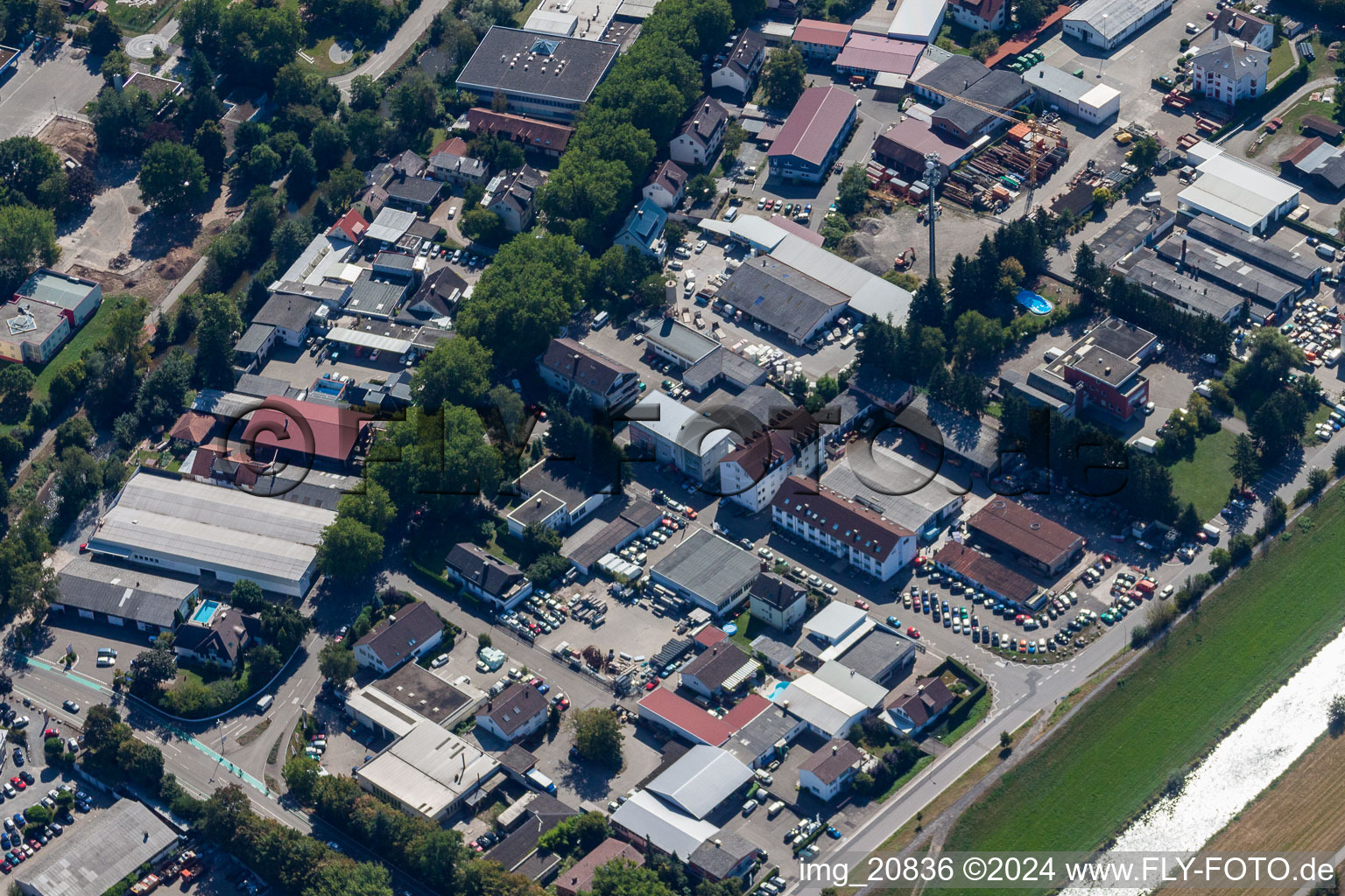 Offenburg in the state Baden-Wuerttemberg, Germany viewn from the air