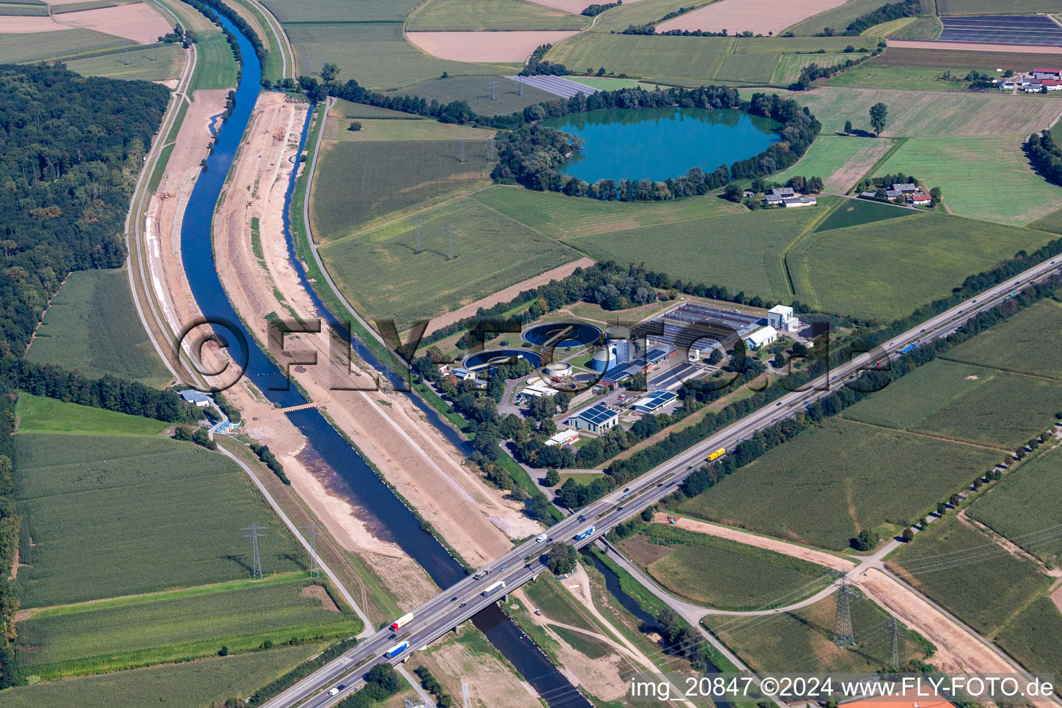 Kastengieß wastewater treatment plant in the district Griesheim in Offenburg in the state Baden-Wuerttemberg, Germany