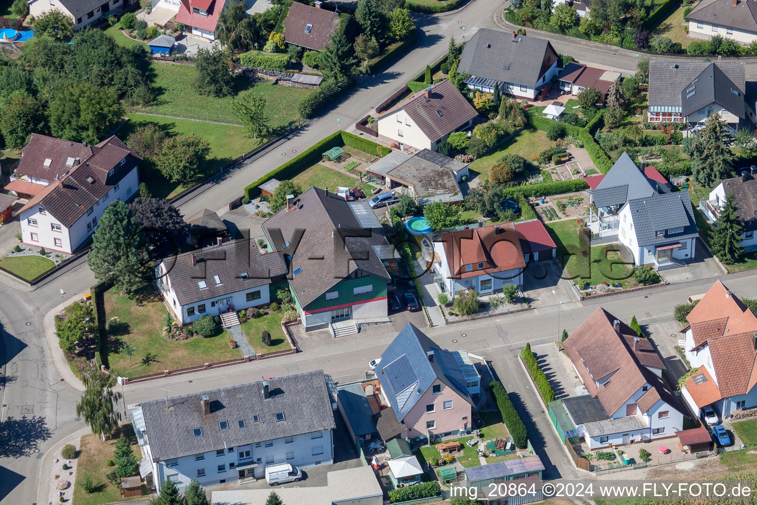 Garden Street from the southeast in the district Sand in Willstätt in the state Baden-Wuerttemberg, Germany