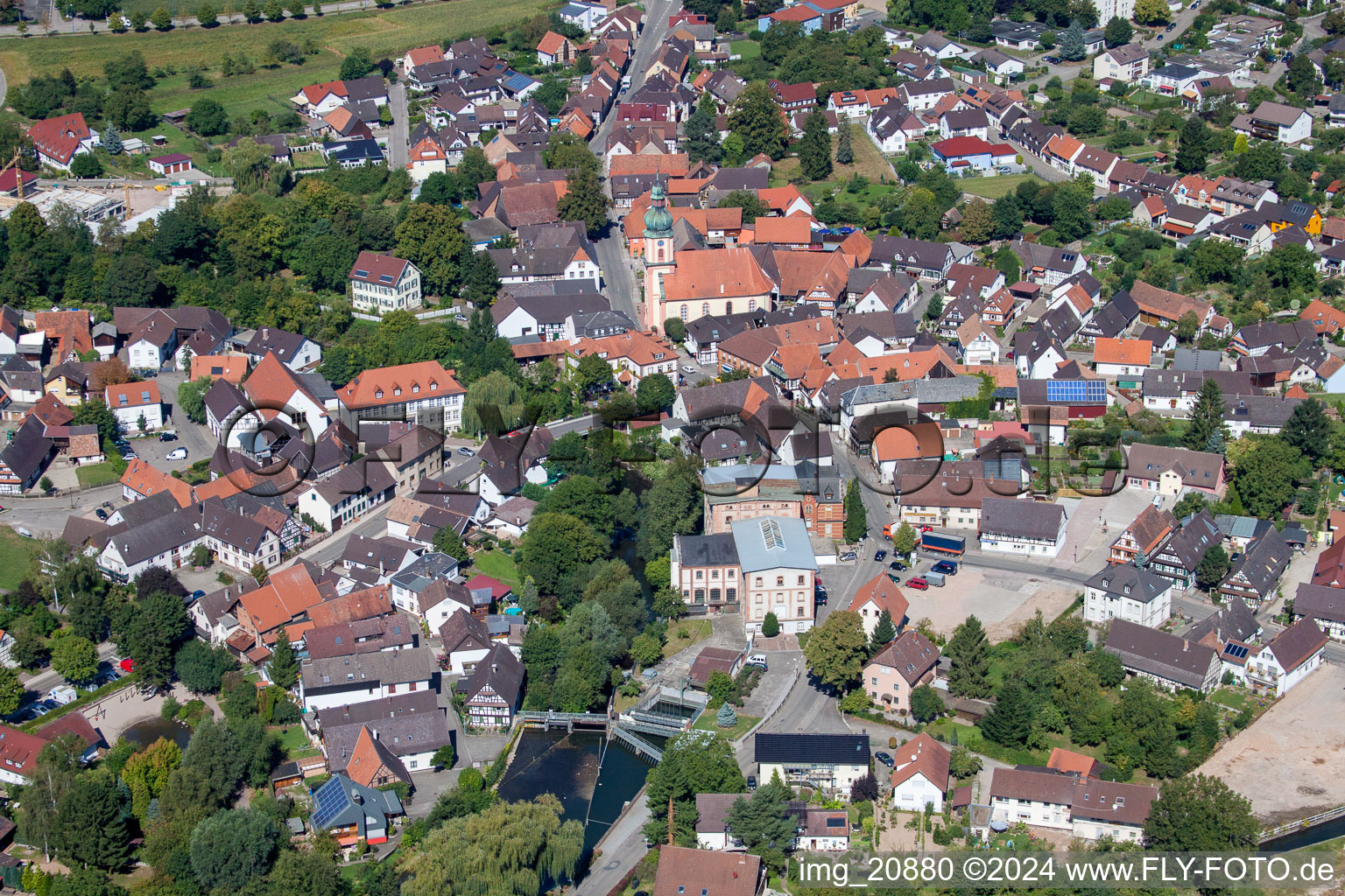 Willstätt in the state Baden-Wuerttemberg, Germany out of the air