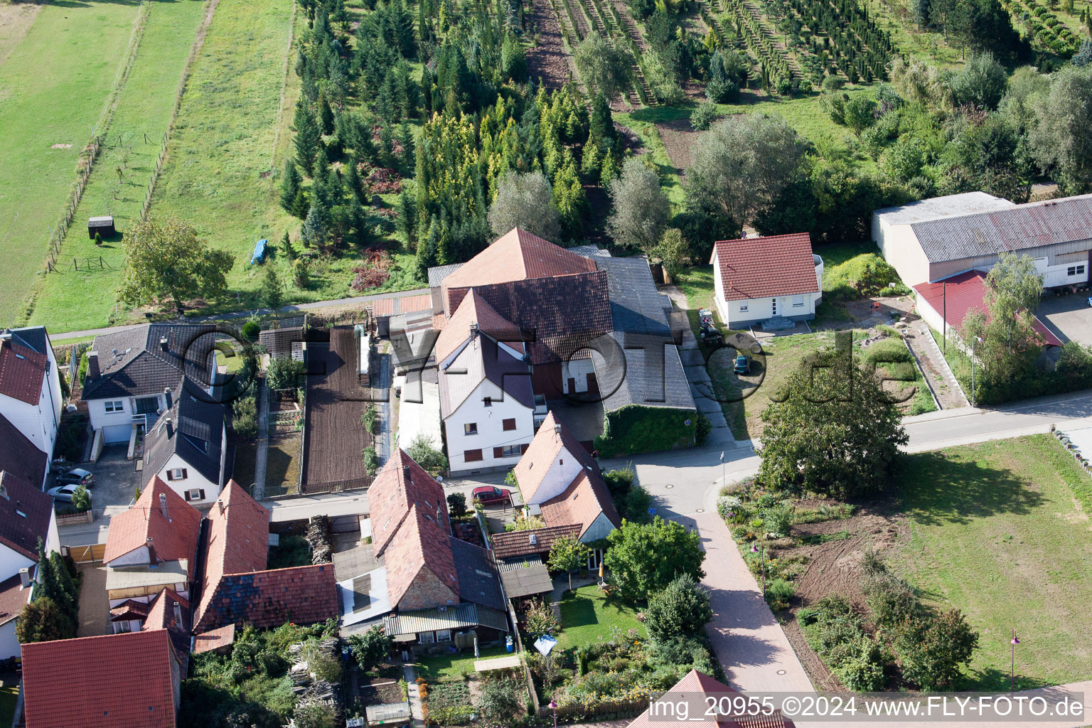 At the kiln in Freckenfeld in the state Rhineland-Palatinate, Germany from above