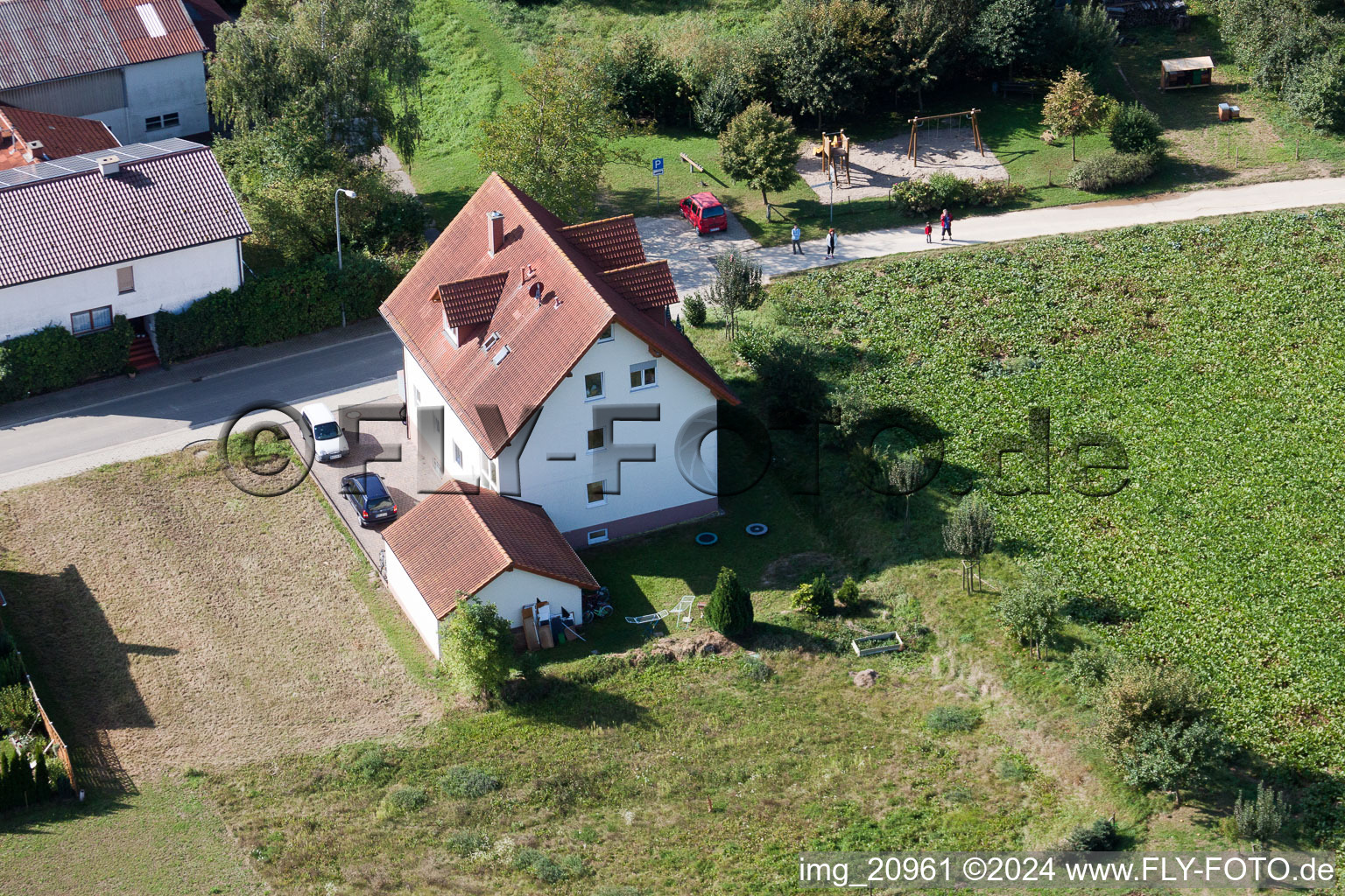 Bird's eye view of At the kiln in Freckenfeld in the state Rhineland-Palatinate, Germany