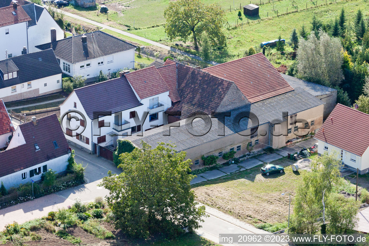 At the kiln in Freckenfeld in the state Rhineland-Palatinate, Germany viewn from the air