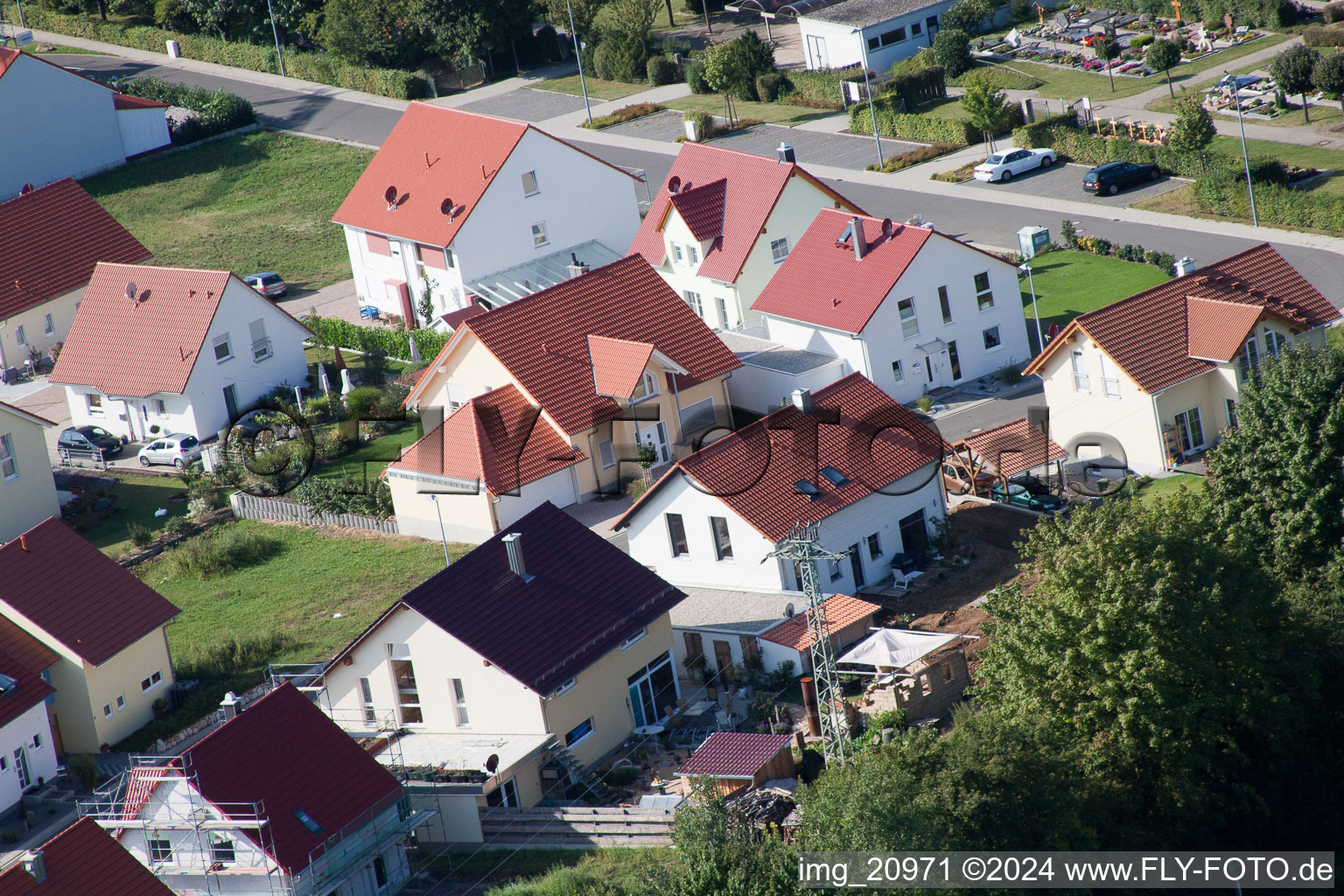 New development area NE in the district Schaidt in Wörth am Rhein in the state Rhineland-Palatinate, Germany from above