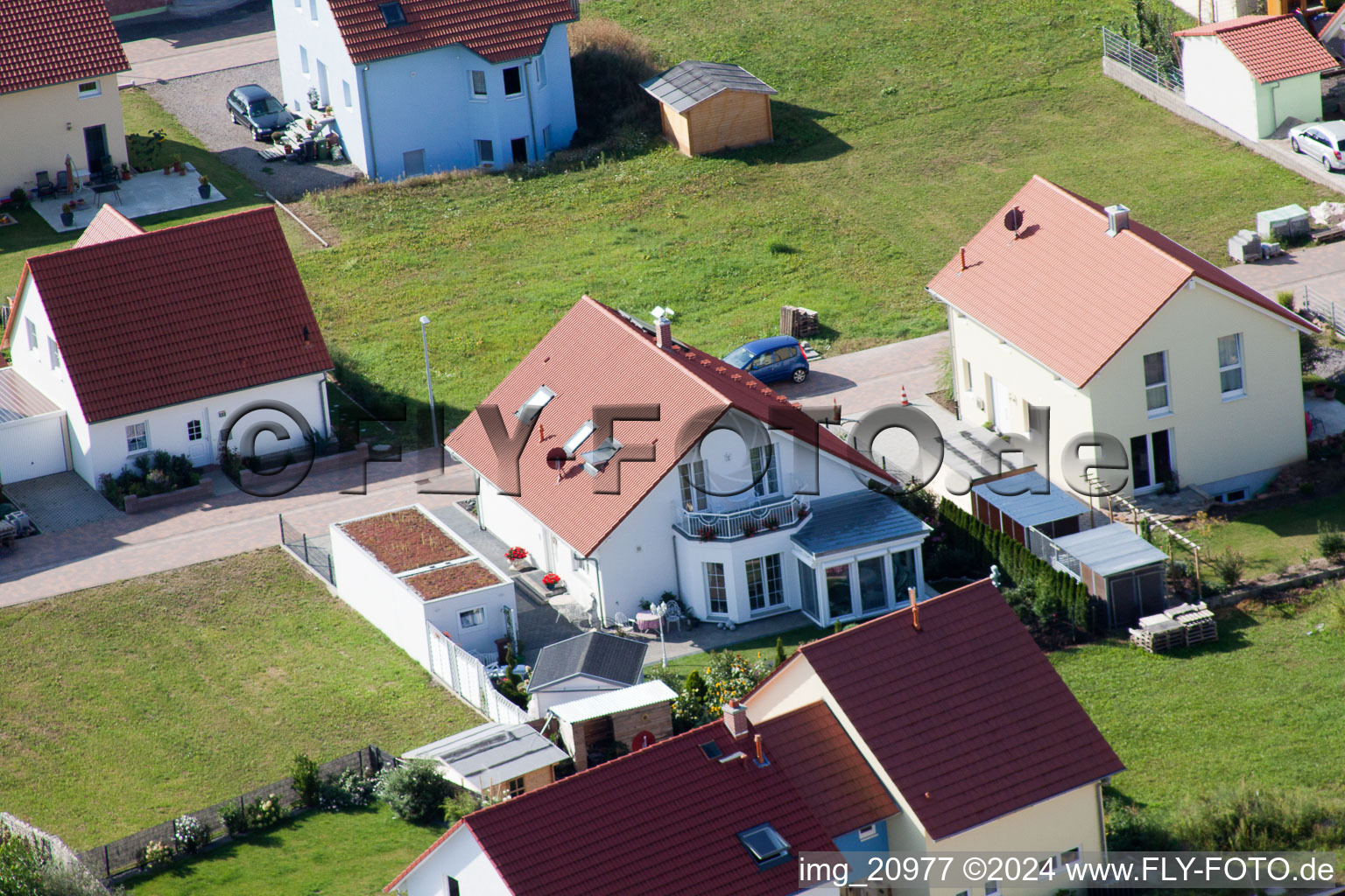 New development area NO in the district Schaidt in Wörth am Rhein in the state Rhineland-Palatinate, Germany viewn from the air