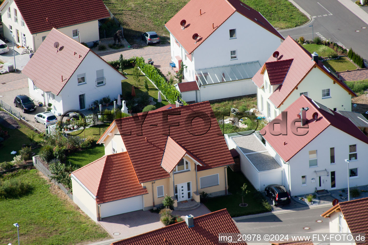 Drone recording of New development area NO in the district Schaidt in Wörth am Rhein in the state Rhineland-Palatinate, Germany