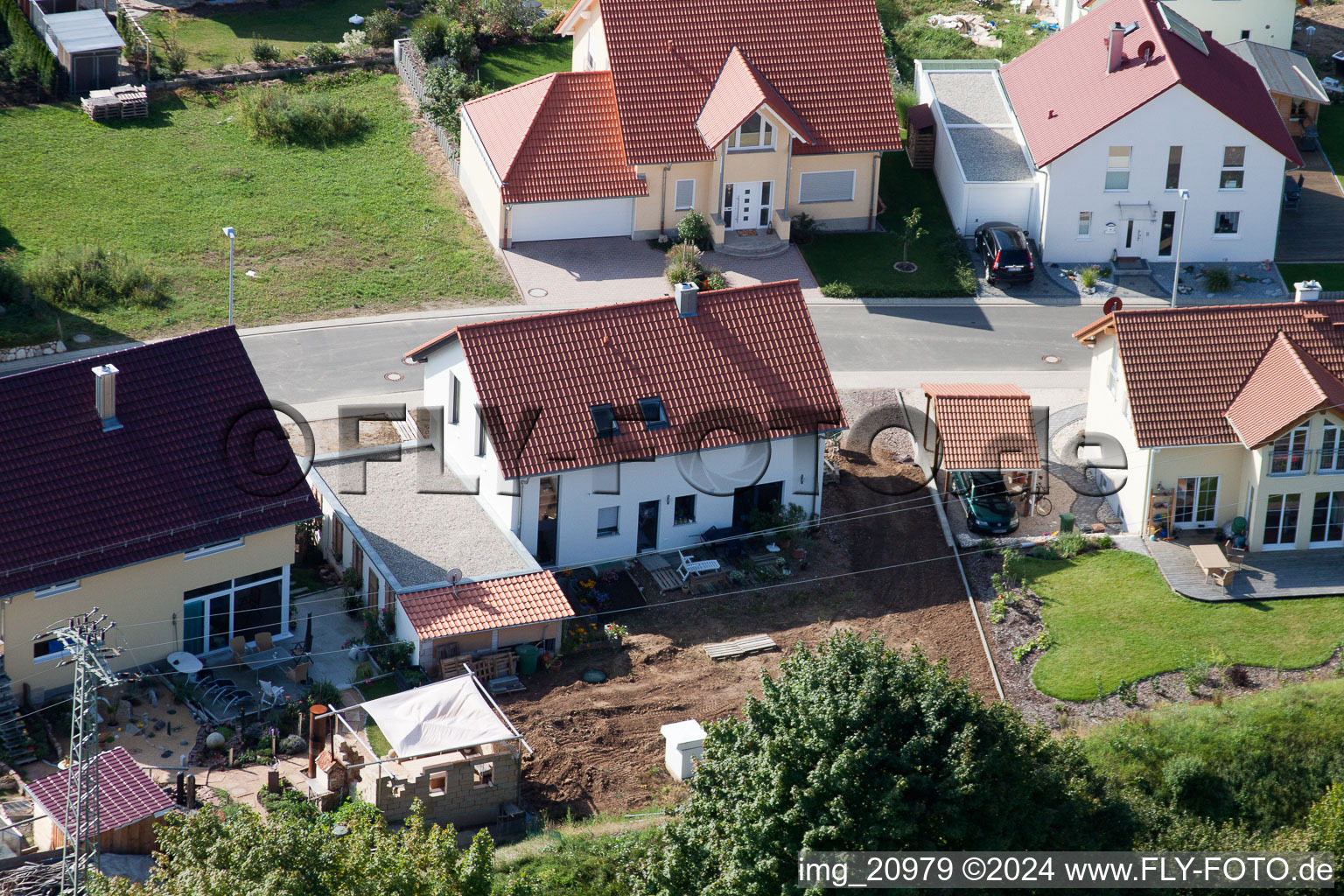 Drone image of New development area NO in the district Schaidt in Wörth am Rhein in the state Rhineland-Palatinate, Germany