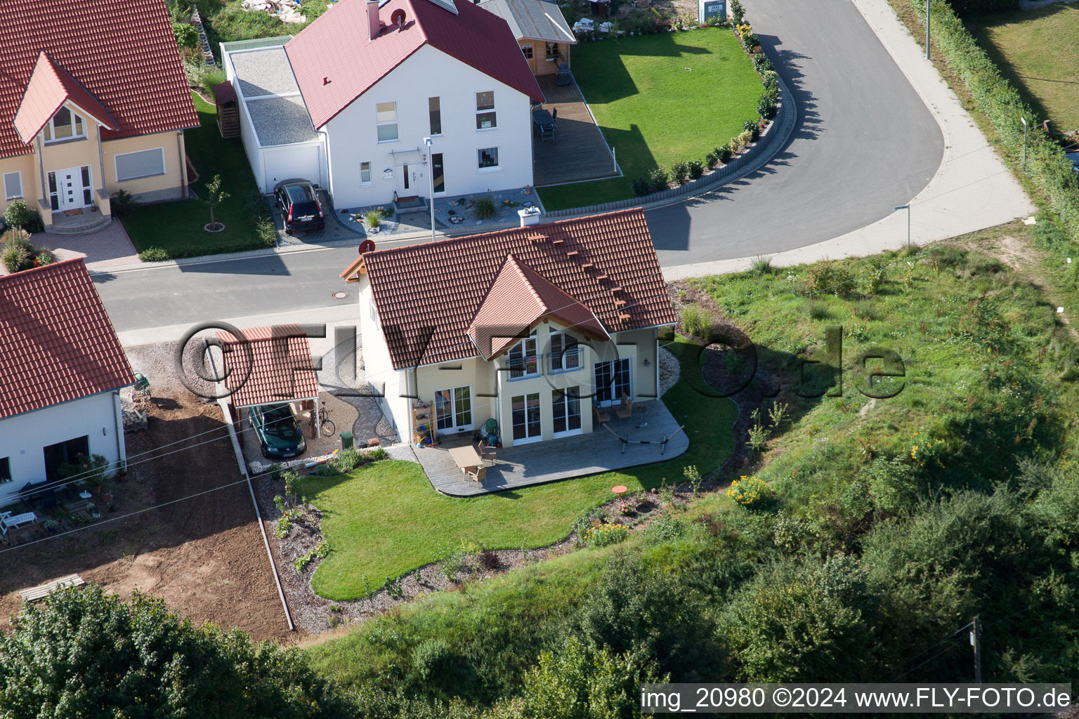 New development area NO in the district Schaidt in Wörth am Rhein in the state Rhineland-Palatinate, Germany from the drone perspective