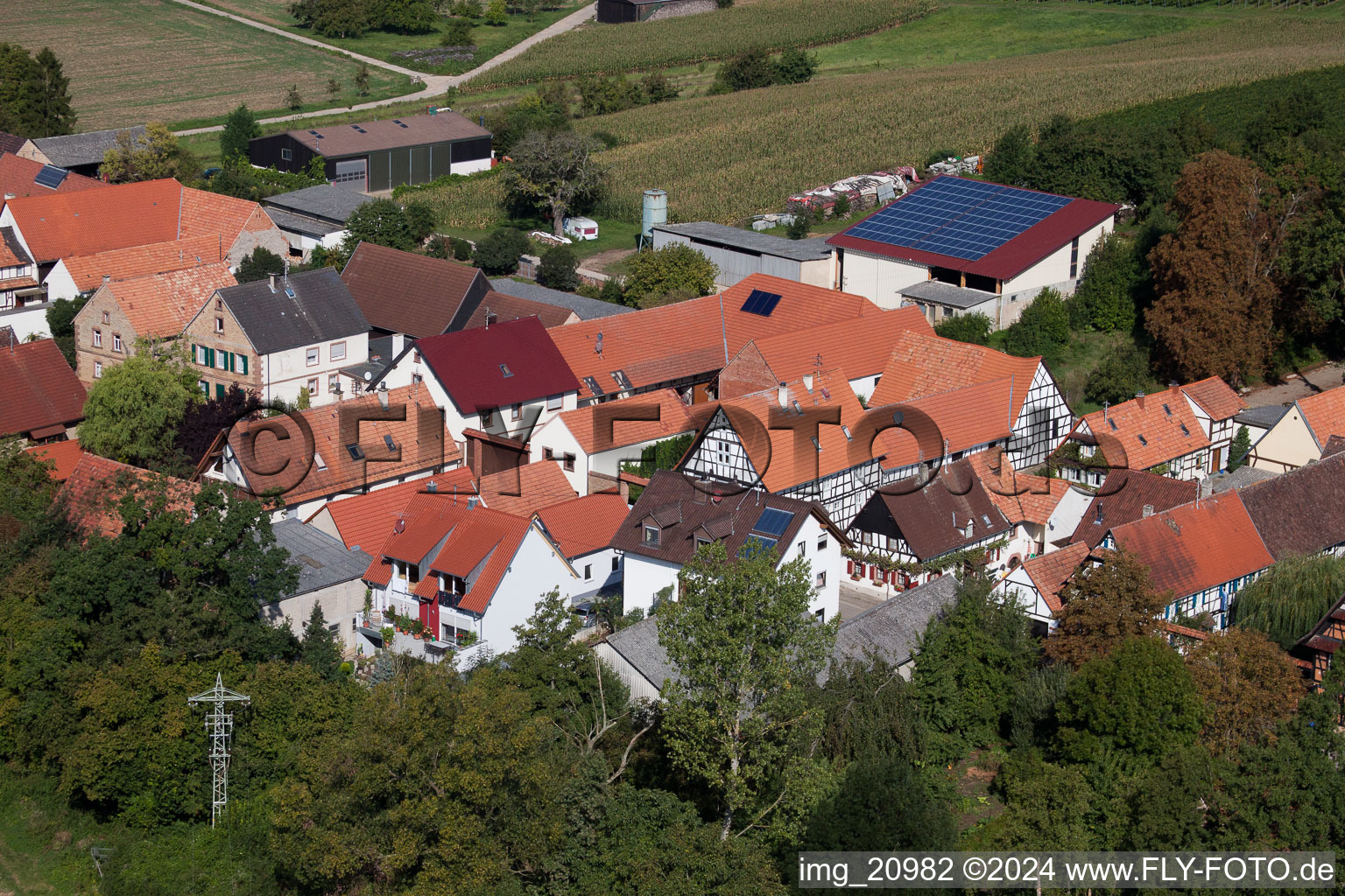 Vollmersweiler in the state Rhineland-Palatinate, Germany from the plane