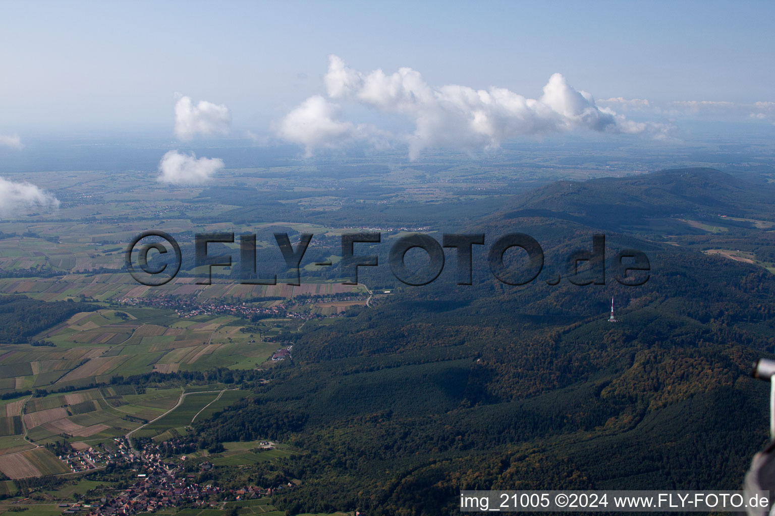 Bird's eye view of Cleebourg in the state Bas-Rhin, France