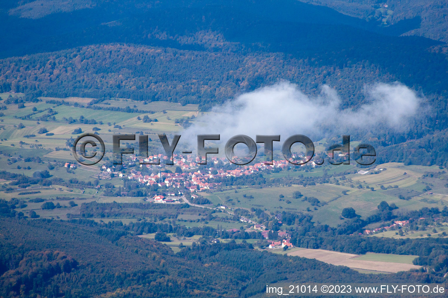 Aerial photograpy of Climbach in the state Bas-Rhin, France