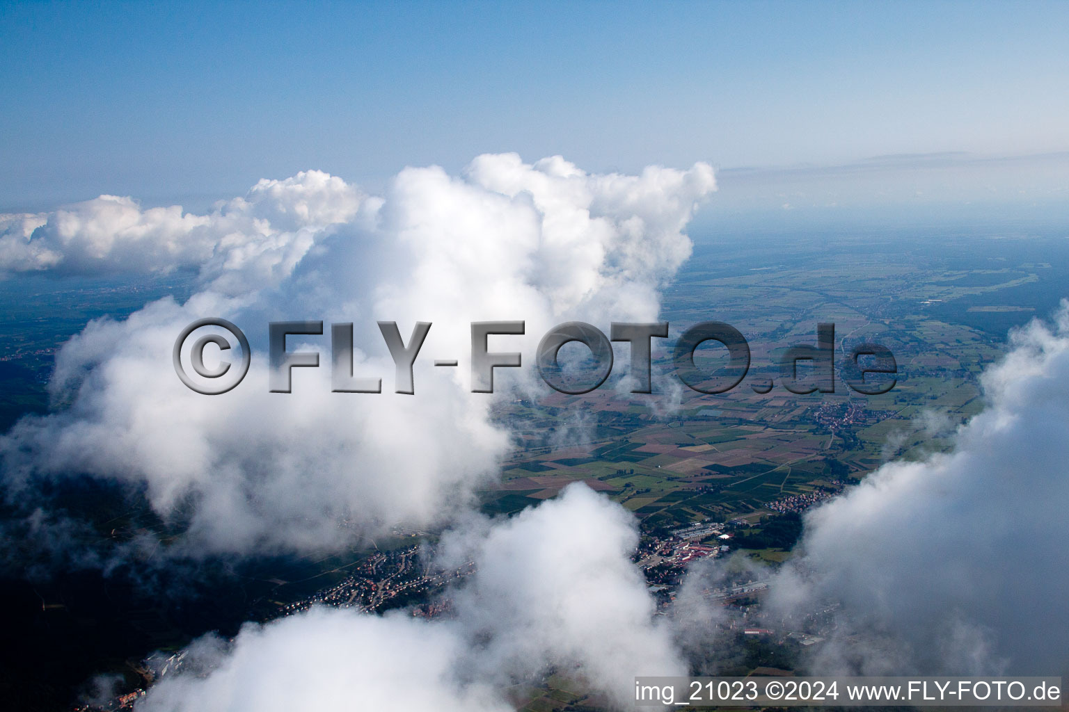 Aerial photograpy of Steinseltz in the state Bas-Rhin, France