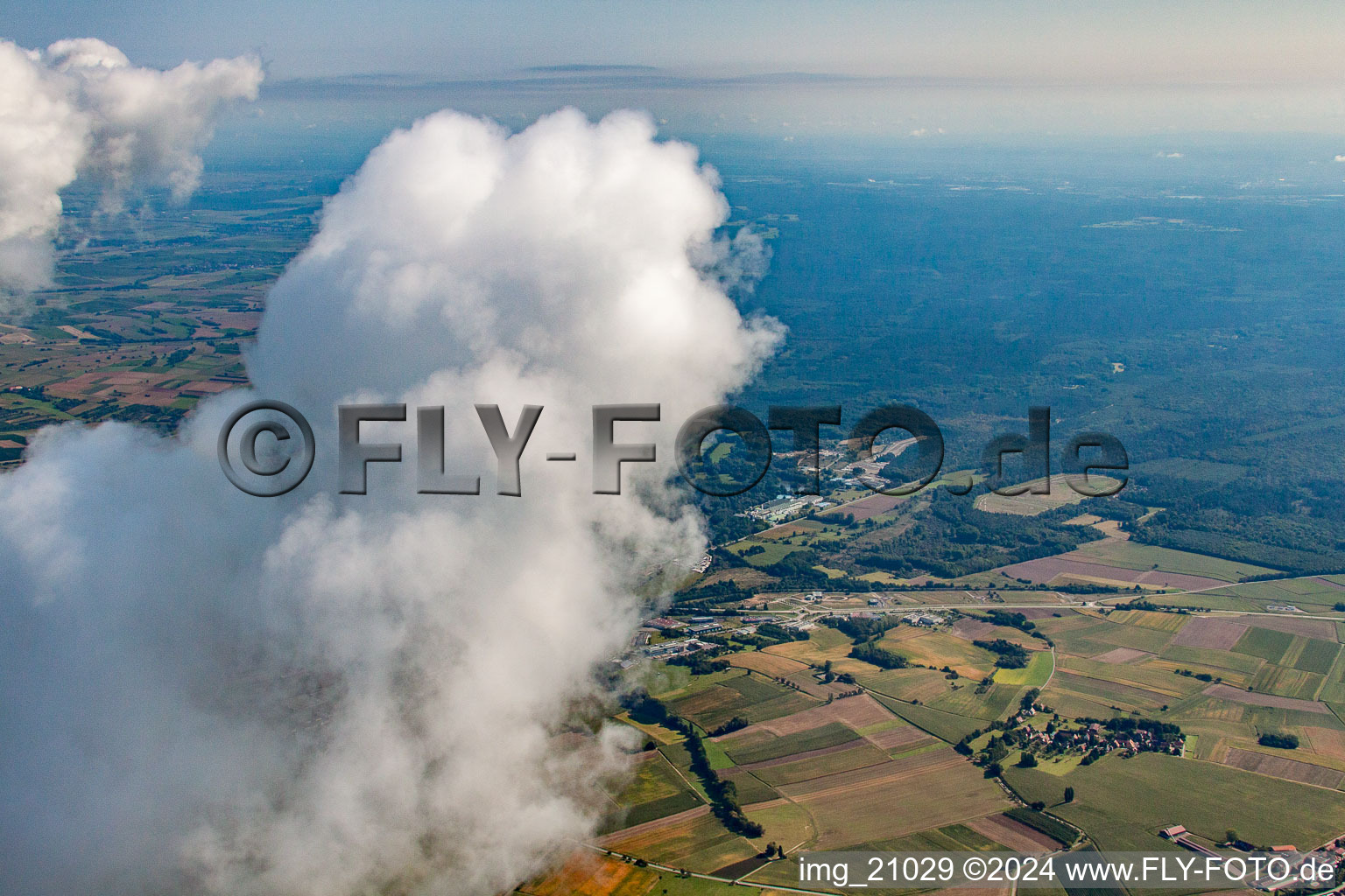 Under clouds in the district Altenstadt in Wissembourg in the state Bas-Rhin, France