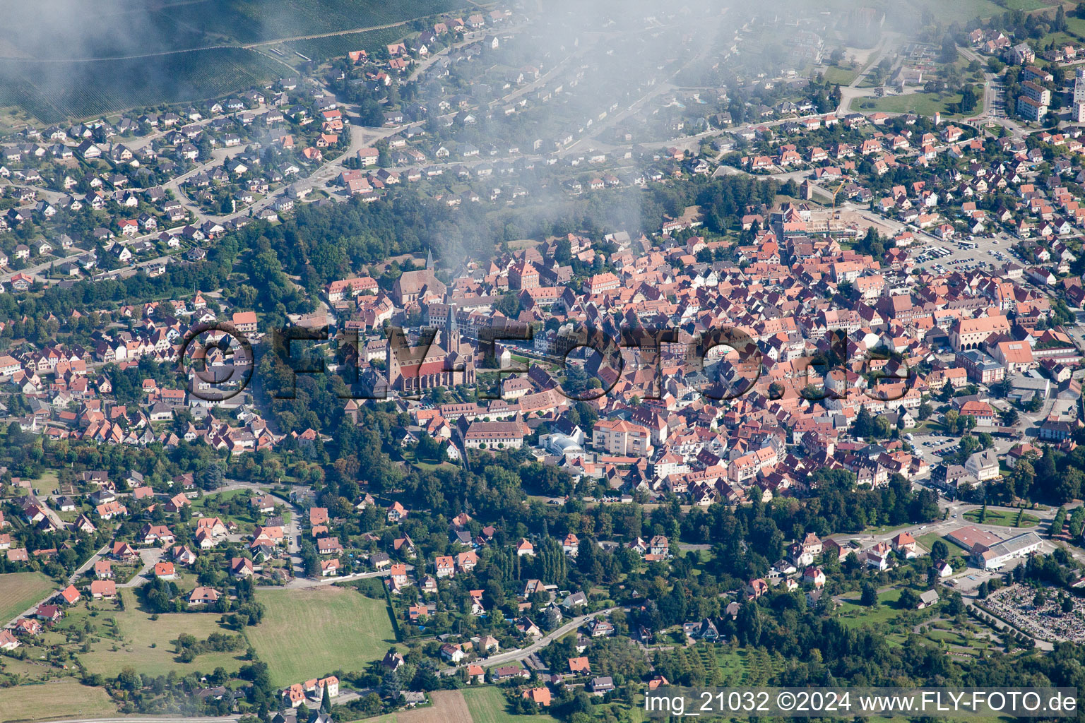 Oblique view of From the south in Wissembourg in the state Bas-Rhin, France