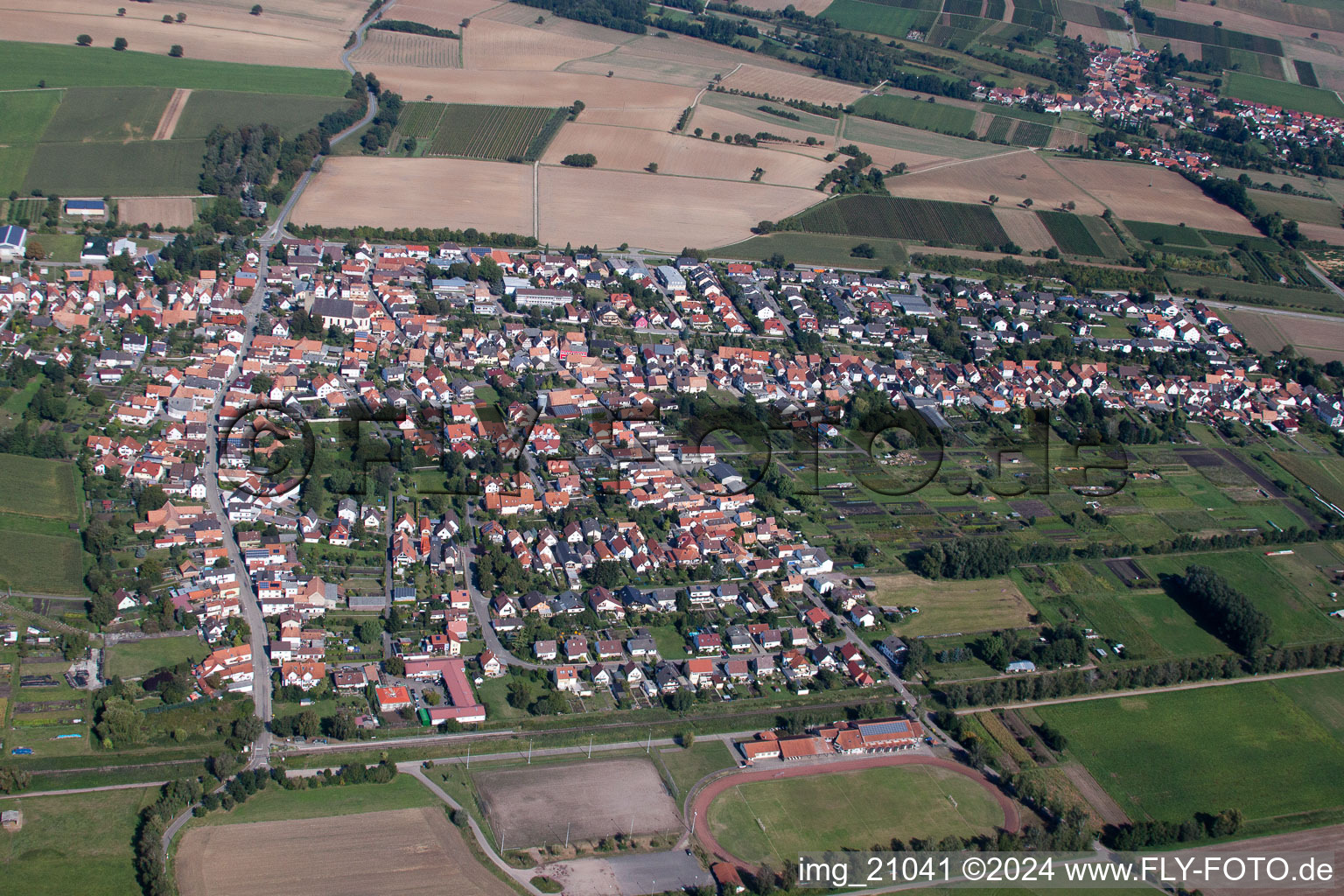 Steinfeld in the state Rhineland-Palatinate, Germany from the drone perspective