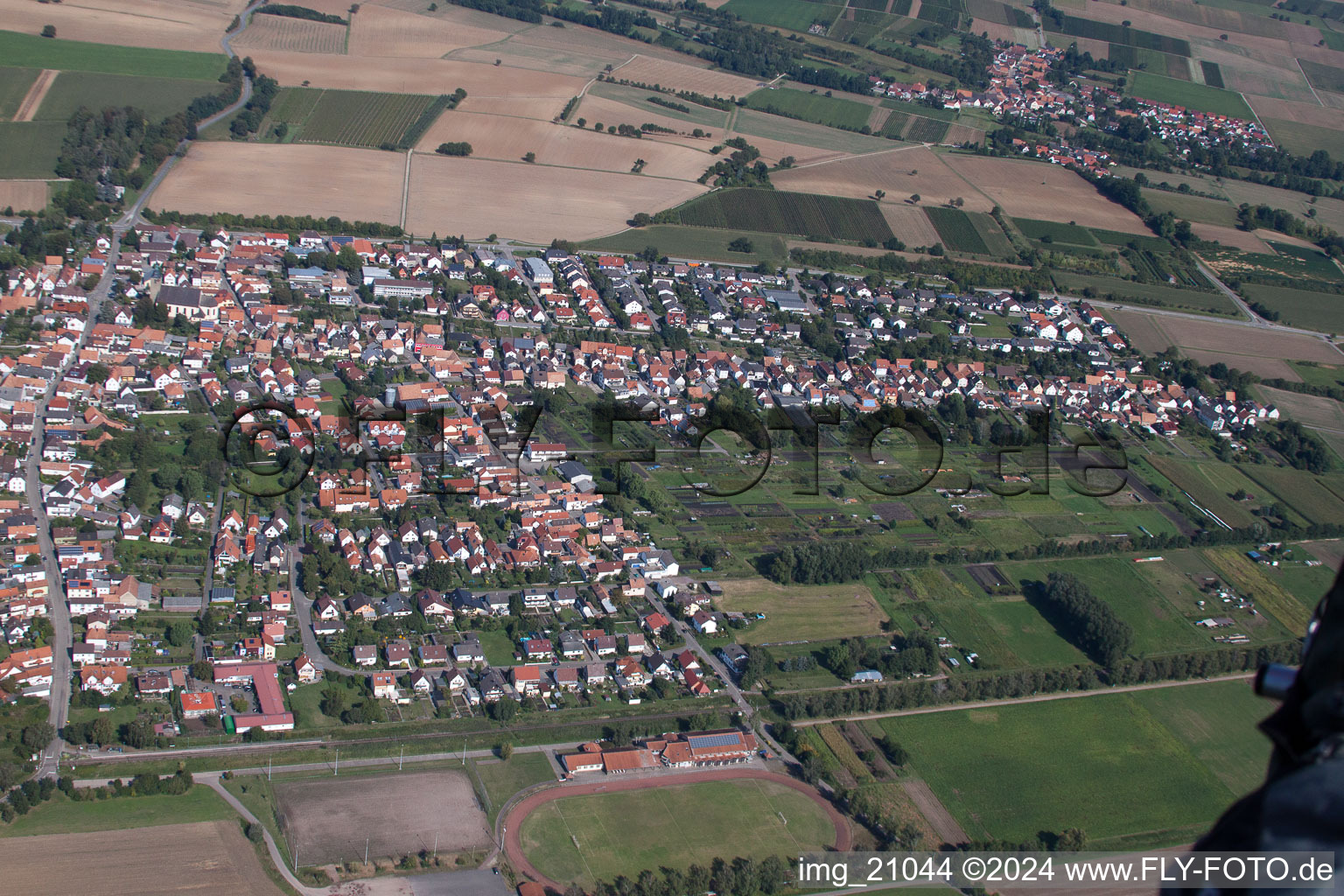 Aerial view of Steinfeld in the state Rhineland-Palatinate, Germany