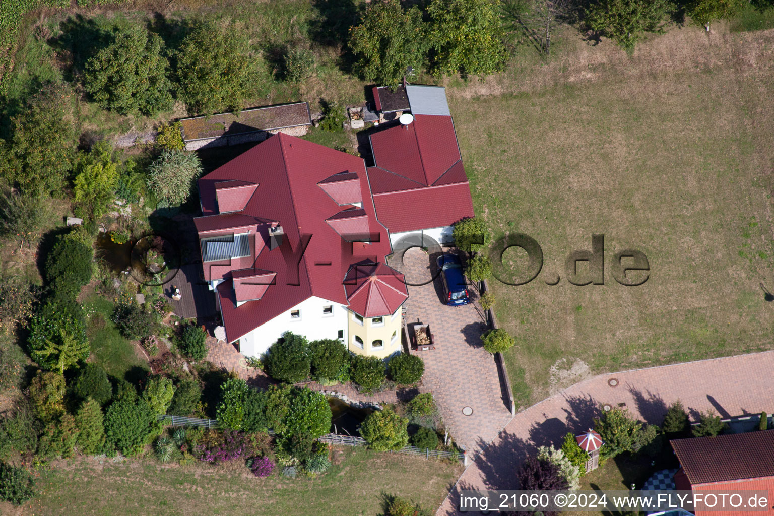 Aerial view of At the kiln in Freckenfeld in the state Rhineland-Palatinate, Germany