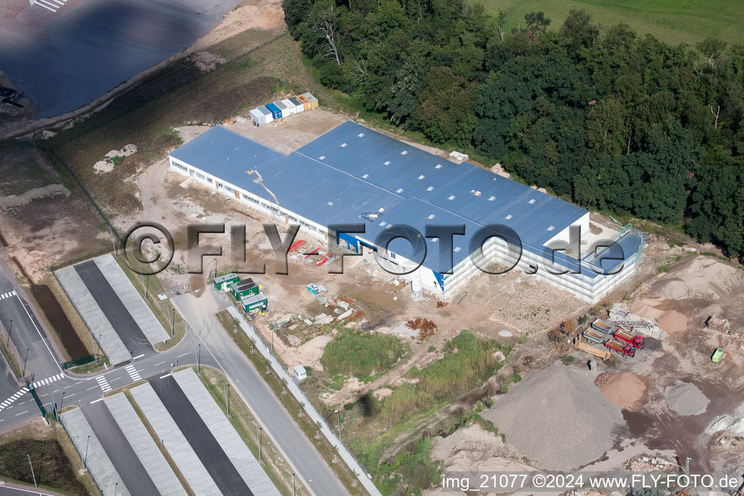 Horst industrial estate, Alfa Aesar in the district Minderslachen in Kandel in the state Rhineland-Palatinate, Germany out of the air