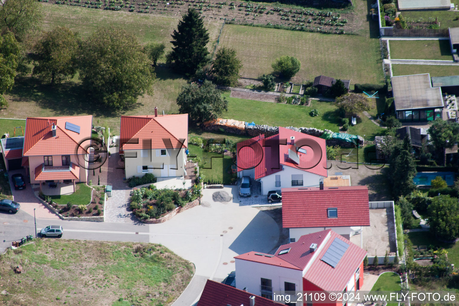 Mountain trail in Kandel in the state Rhineland-Palatinate, Germany seen from a drone