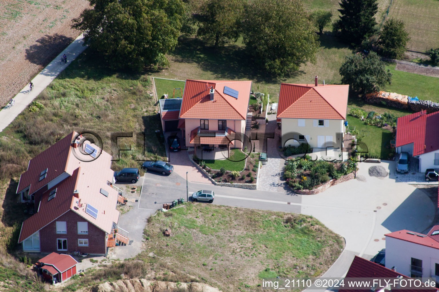 Aerial view of Mountain trail in Kandel in the state Rhineland-Palatinate, Germany