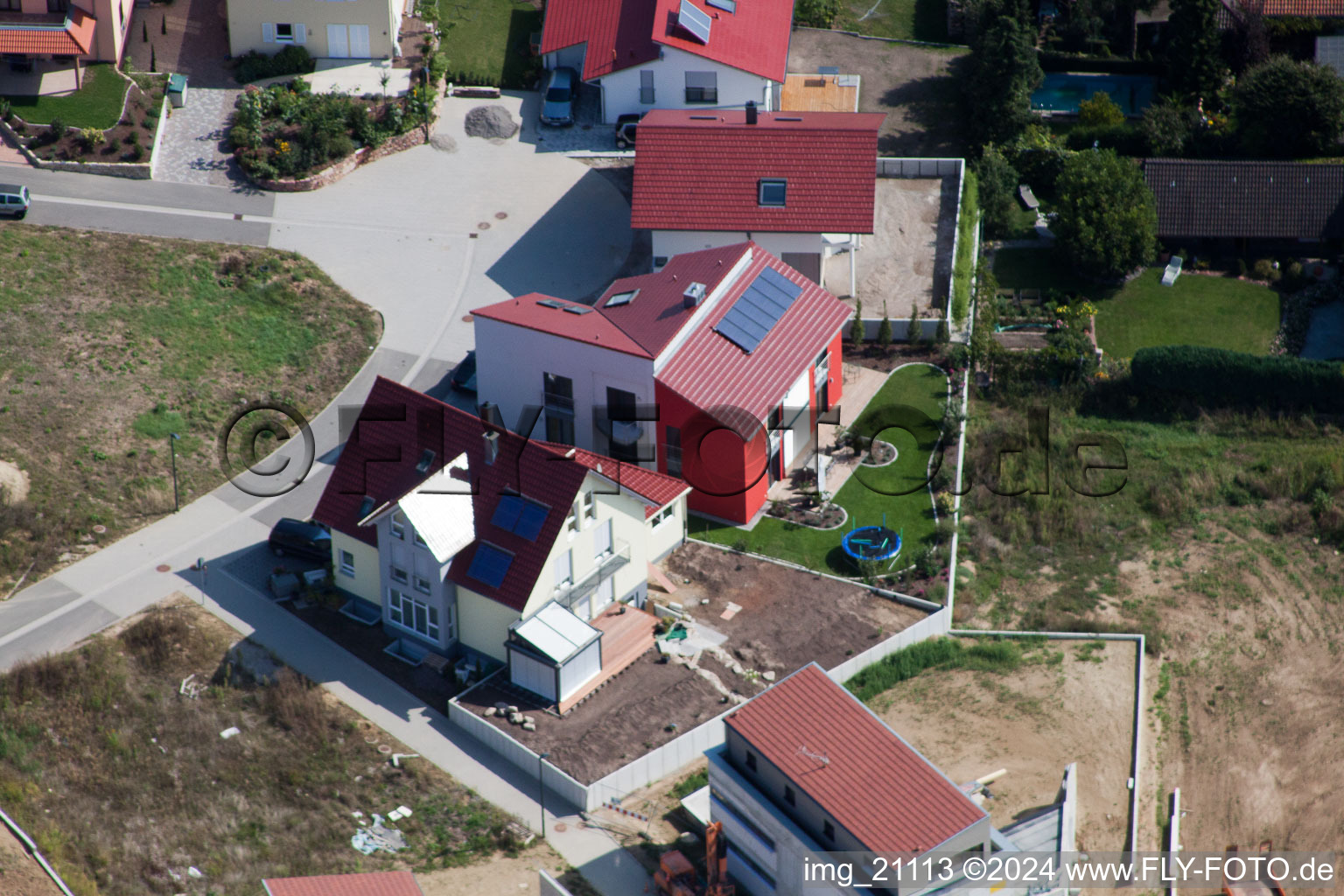 High path in Kandel in the state Rhineland-Palatinate, Germany from above