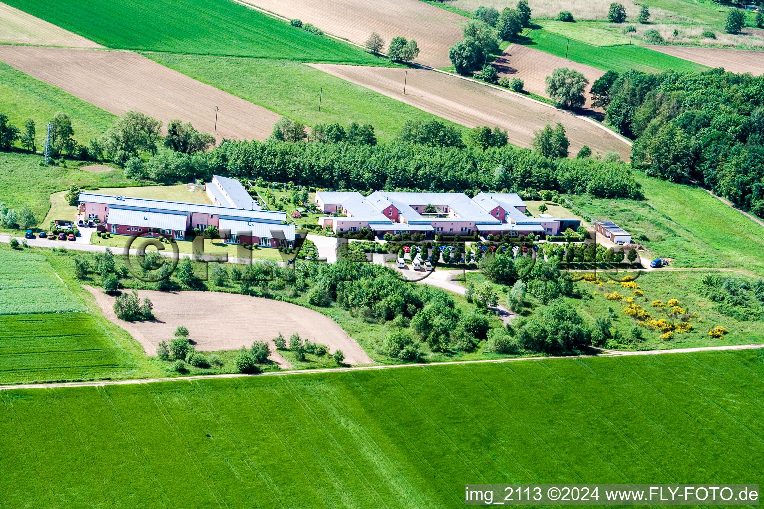 Aerial view of Life support in the district Minderslachen in Kandel in the state Rhineland-Palatinate, Germany